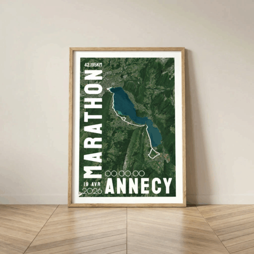 Affiche carte marathon Annecy