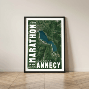 Affiche carte marathon Annecy