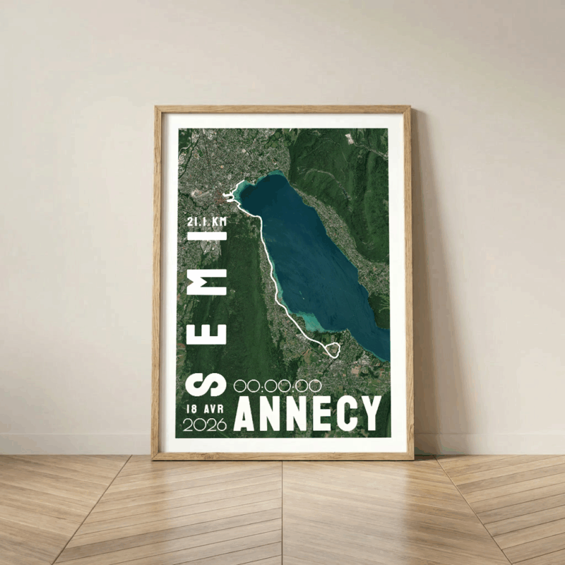 Affiche carte Semi-marathon Annecy