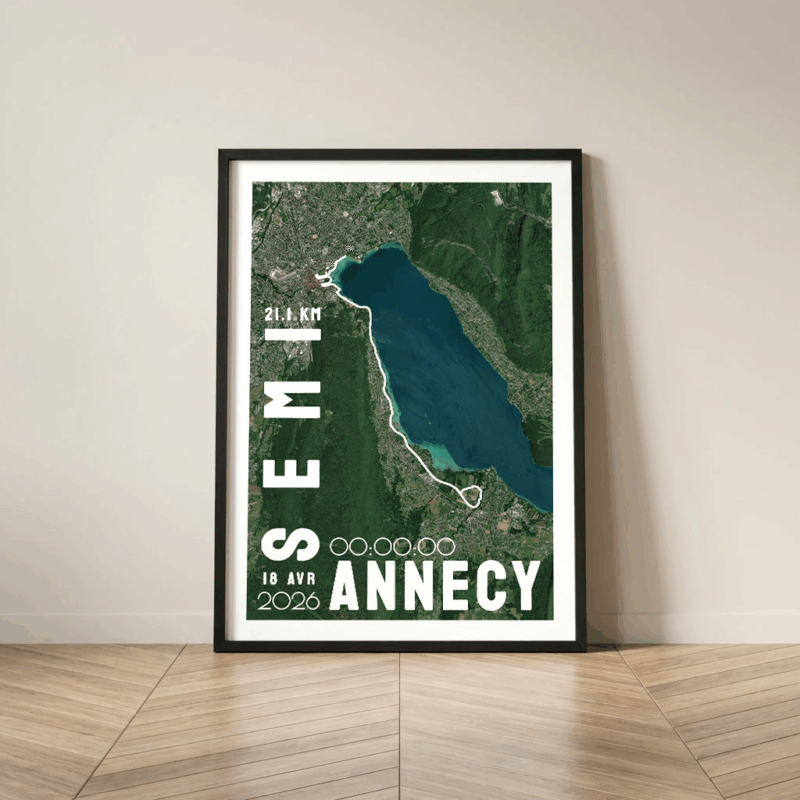 Affiche carte Semi-marathon Annecy