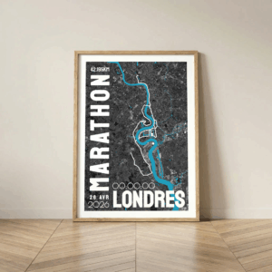 Affiche carte marathon Londres