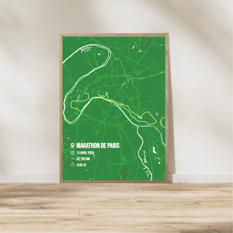 Affiche carte marathon Paris 2025