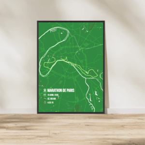 Affiche carte marathon Paris 2025