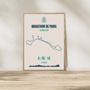 Affiche carte minimaliste marathon Paris Schneider 2025
