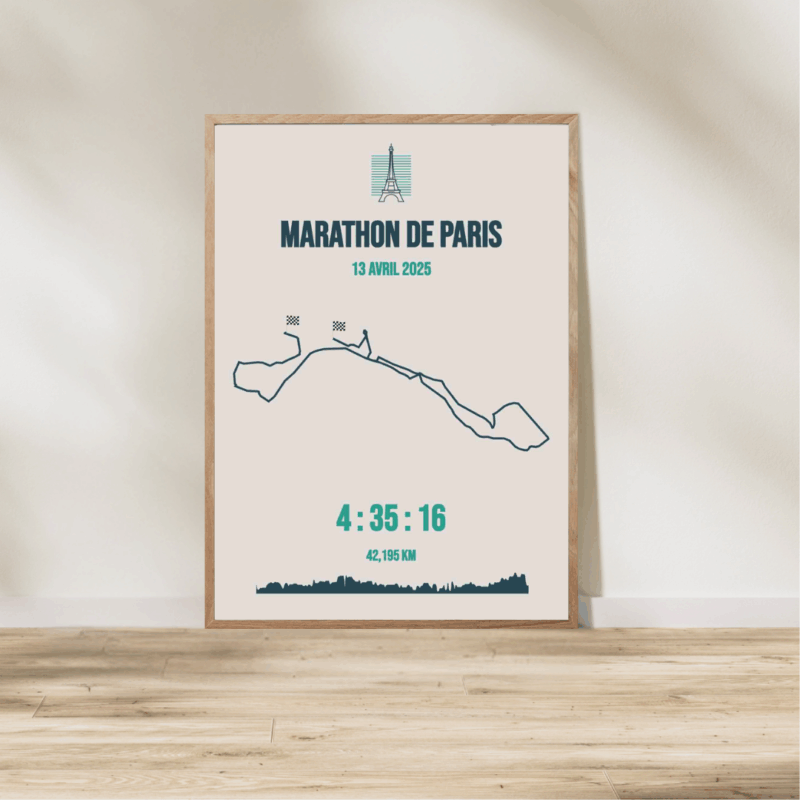 Affiche carte minimaliste marathon Paris Schneider 2025