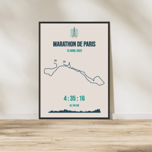Affiche carte minimaliste marathon Paris Schneider 2025