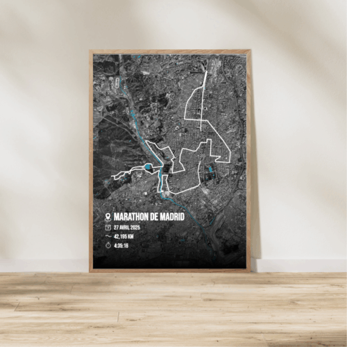 Affiche carte marathon Madrid
