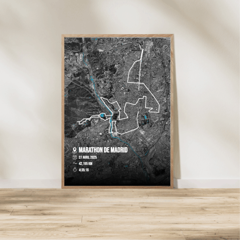 Affiche carte marathon Madrid