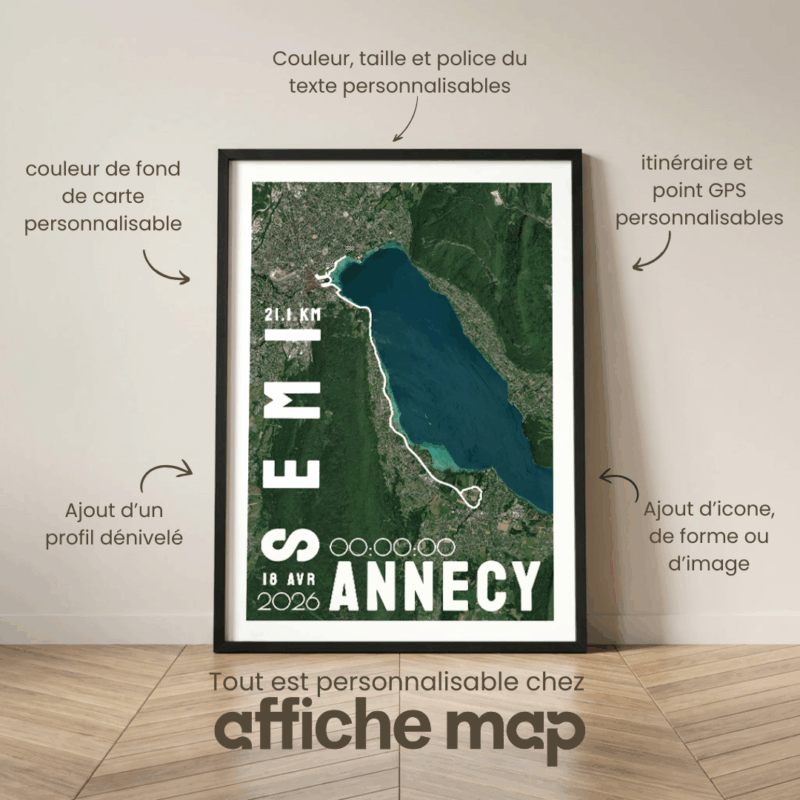AFSRU0055b_Cadre Noir_21.1km_MockupAvecTexte_Affiche Semi-Marathon Annecy Affiche carte Semi-marathon Annecy