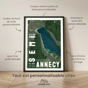 Affiche carte Semi-marathon Annecy