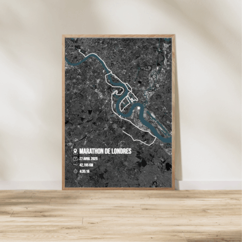 Affiche carte marathon Londres