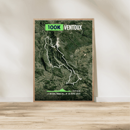 Affiche carte 100K Ventoux