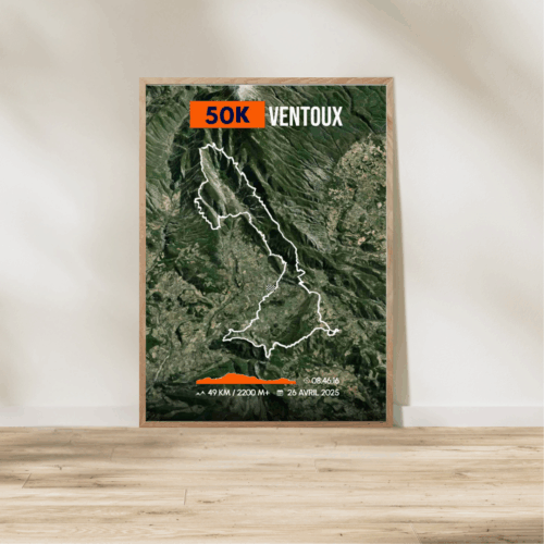 Affiche carte 50K Ventoux