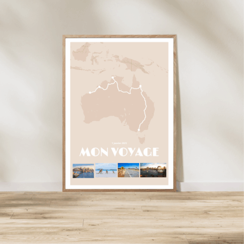 Affiche Carte Mon Voyage En Australie