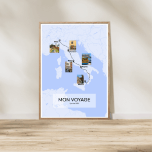Affiche Carte Mon Voyage En Italie