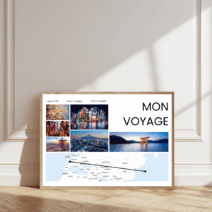 Affiche Carte Mon Voyage Au Bout Du Monde