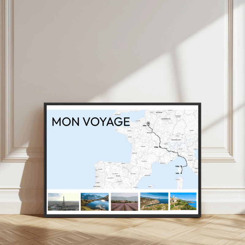 Affiche Carte Mon Voyage En Europe