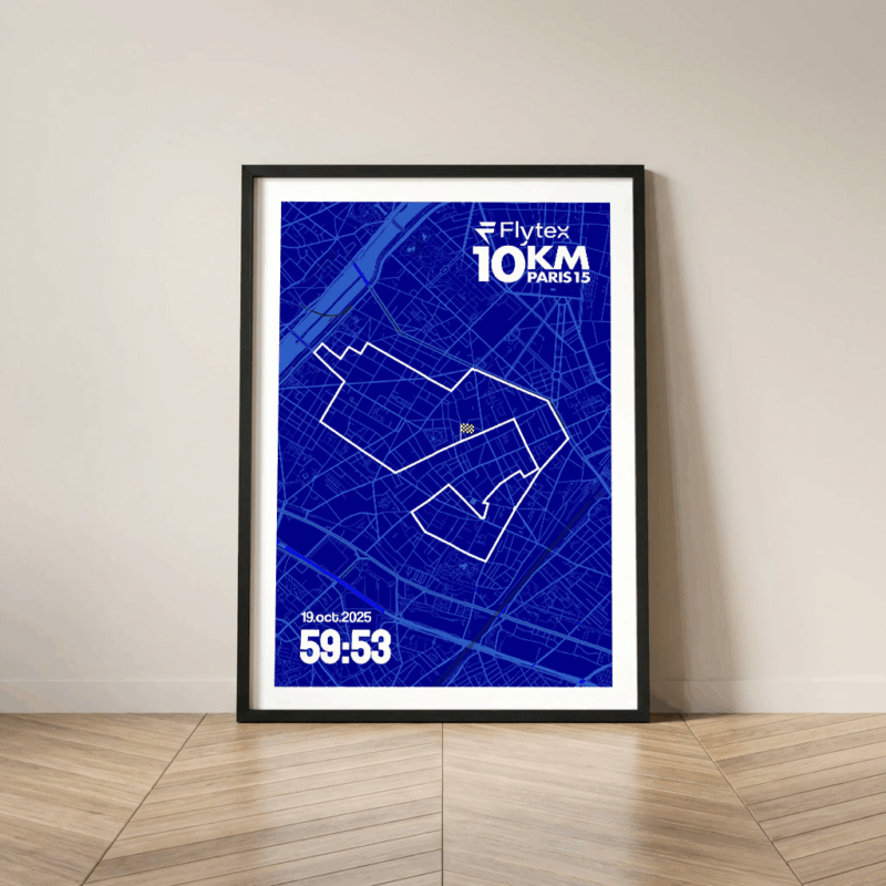 Affiche Carte Flytex 10km Paris15