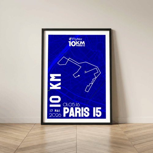 Mockup 10KM Paris 15 version 2026 Affiche Carte Flytex 10km Paris15