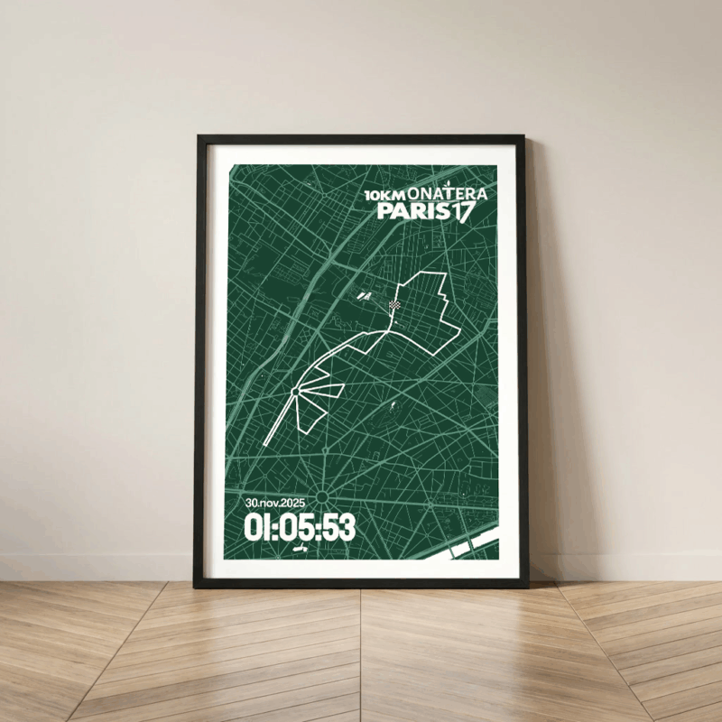 Affiche Carte Onatera 10km Paris17
