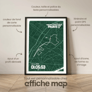 Affiche Carte Onatera 10km Paris17