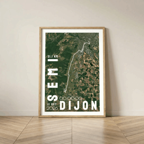 Affiche carte semi-marathon Dijon