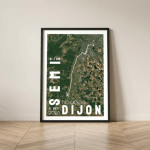 Affiche carte semi-marathon Dijon
