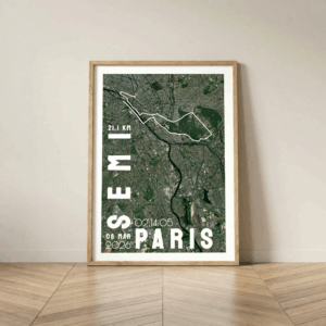 AFSRU0017_Cadre Bois_Mockup_Affiche Semi Paris Affiche carte Semi marathon Paris