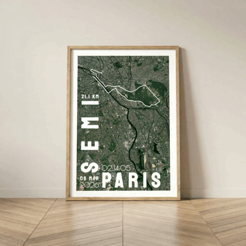 Affiche carte Semi marathon Paris