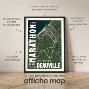 Affiche carte Marathon de Deauville