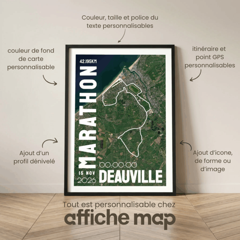 Affiche carte Marathon de Deauville