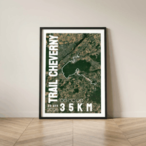 Affiche carte satellite Trail Cheverny 35km