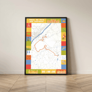 Affiche carte Trail 35km Cheverny