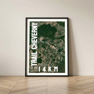 Affiche carte satellite Trail Cheverny 14km