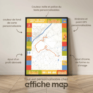 Affiche carte Trail 35km Cheverny